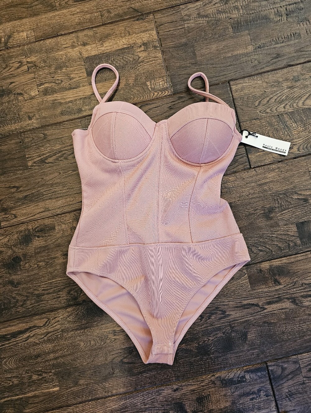 HAUTE MONDE BODYSUIT BLUSH PINK SIZE L NWT